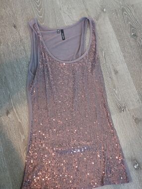 Maurices Rose Mauve Sequin Scoop Neck Tank